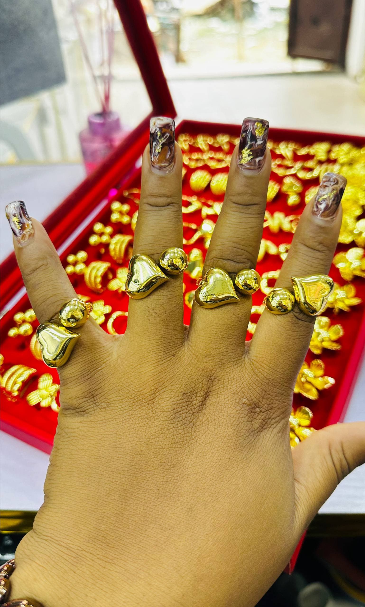 Gold statement ring