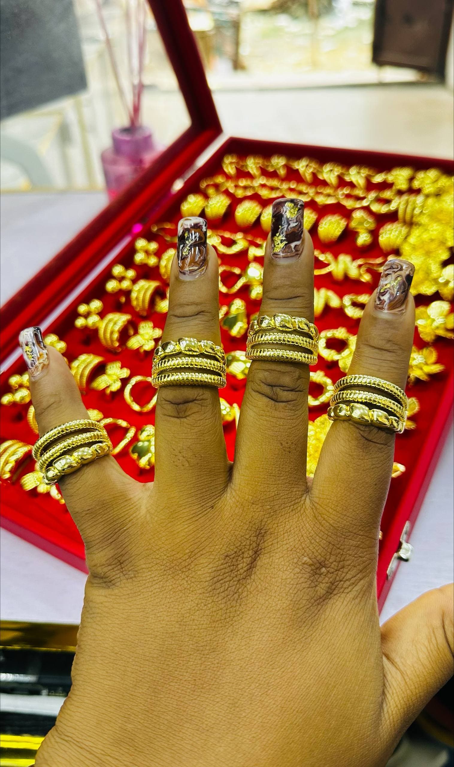 Gold statement ring