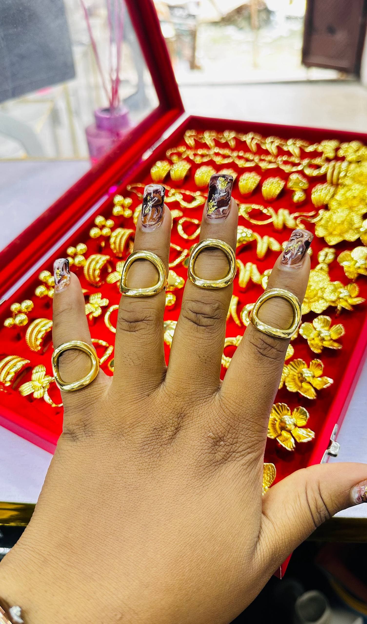 Gold statement ring