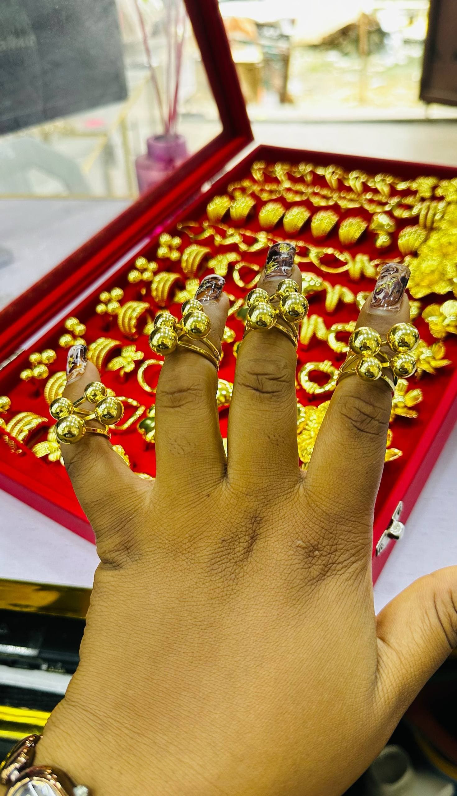 Gold statement ring